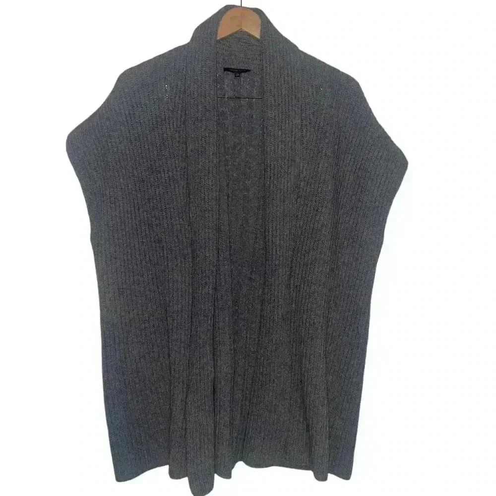 Lafayette 148 Open Front Gray Kimono Cardigan Short Sleeve Size SP - Picture 1 of 9